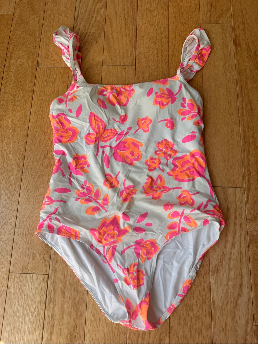 Vineyard Vines Women’s Floral One-Piece Swimsuit in Pink & Orange on White